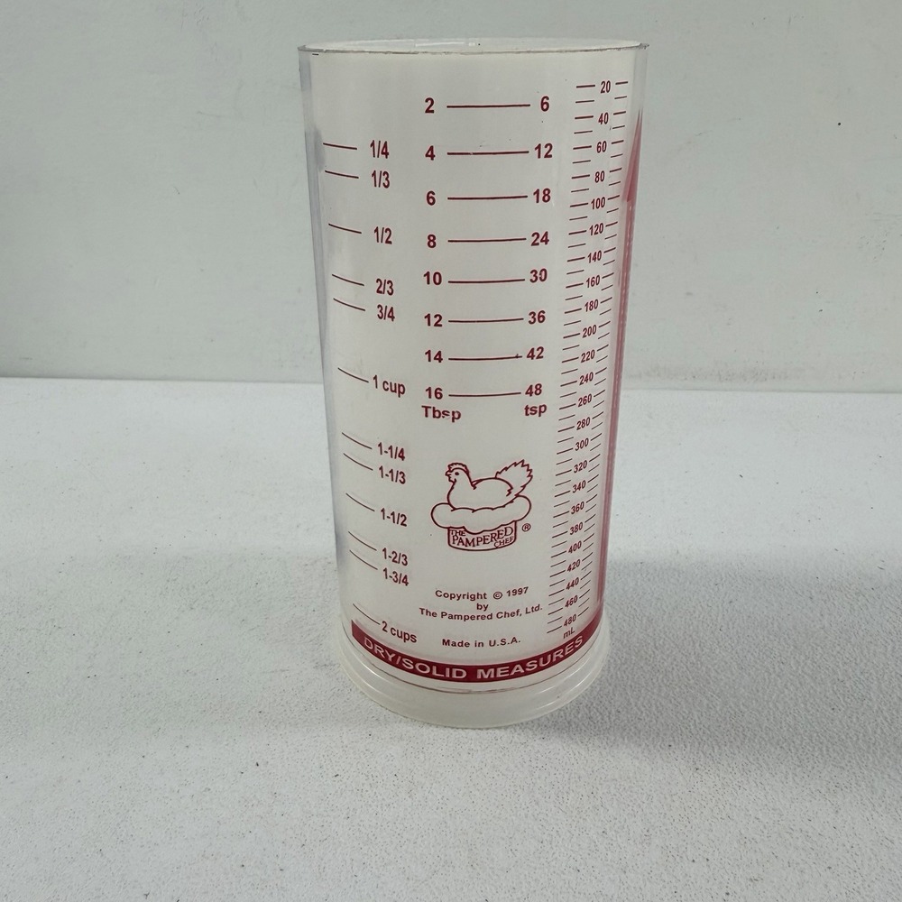 Pampered Chef Measure All 2 Cup Measuring Tube #2225 Wet Dry‎ Made in USA 1997